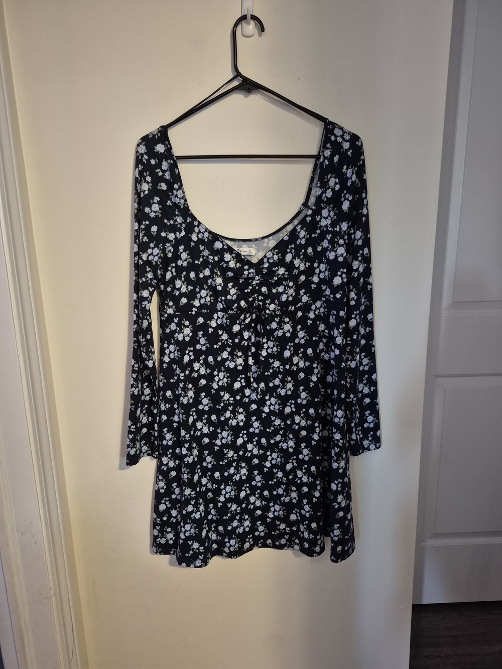 Hollister Black Mini Dress with White Floral Print